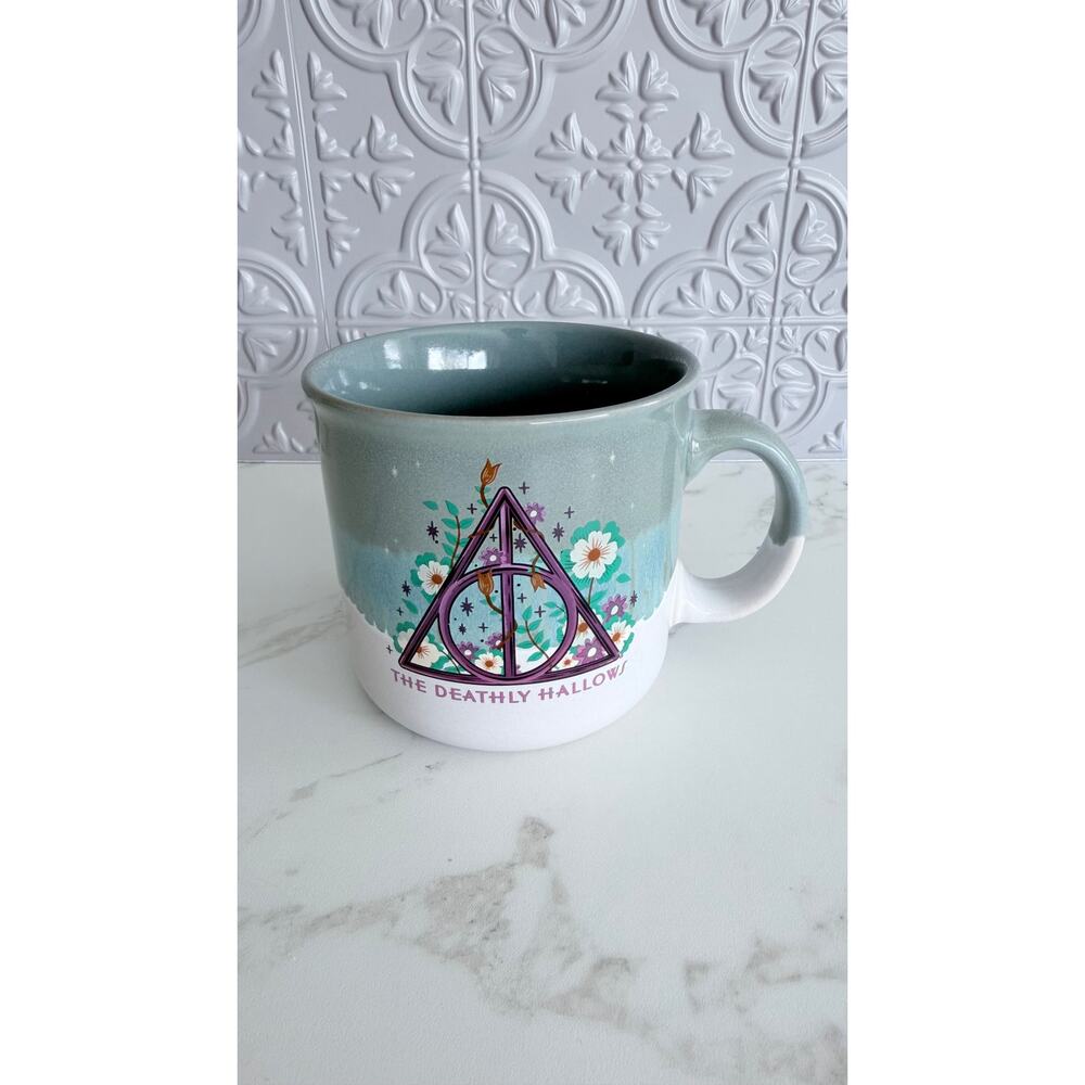 Silver Buffalo Harry Potter Deathly Hallows Floral Coffee Cup 20oz NEW